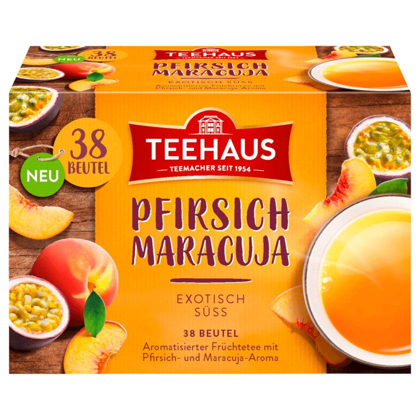 Teehaus Pfirsich Maracuja 76g, 38 Beutel